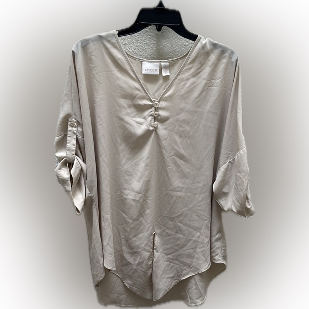 Chicos | Tie Front Blouse cream